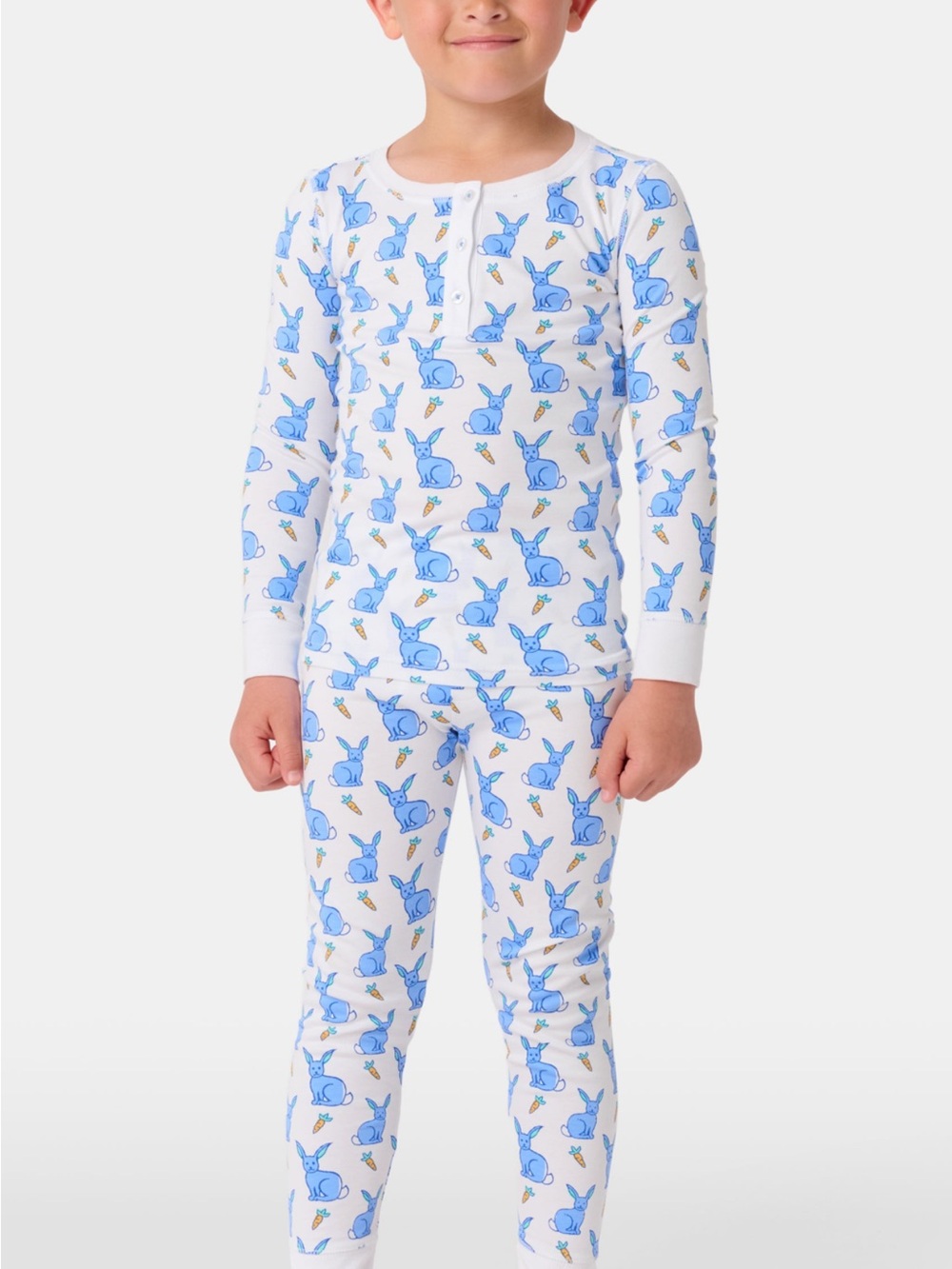 Roller Rabbit White Long-Sleeve Kids Romy Rabbit Pajama Set - Picture 3 of 3